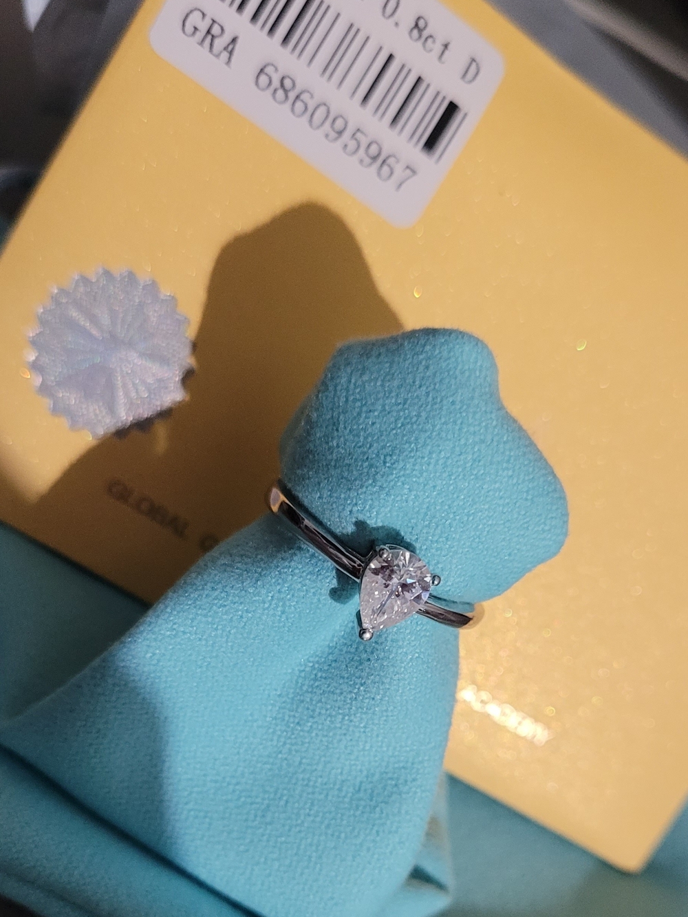 Pear-Shaped Moissanite Solitaire Ring - Women Jewelry